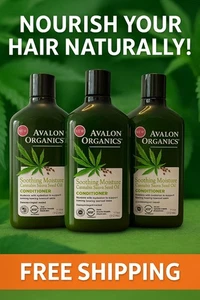 Avalon Organics Conditioner 3er Pack beruhigende Feuchtigkeit Cannabis Sativa Öl 11oz Neu - Bild 1 von 3