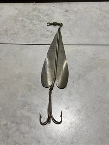 "Señuelo de pesca giratorio plateado grande de 12"" de agua salada sin marca estilo Pflueger Ms6" - Imagen 1 de 14