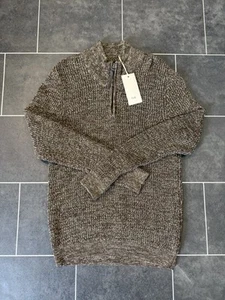 BNWT Folk Men’s Quarter Zip Twist Size Large New With Tags 100% Cotton Knit - Picture 1 of 7