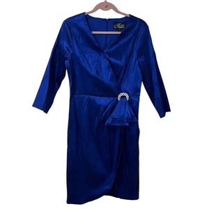 Alex Evenings NWT Womens 8 Royal Blue Cocktail Sheath Dress Regency Formal - Picture 1 of 7