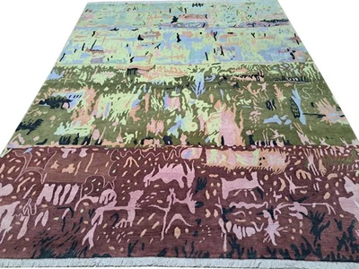 8x10 Ft Hand-Knotted Nepalese Rug. 100% Wool & Silk Touch. Brand New Carpet - Image 1 of 4