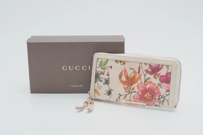 GUCCI Cartera Monedero Flora Bambú Japón 50º Limitado Lona Cuero Auténtico Foto 1 de 4