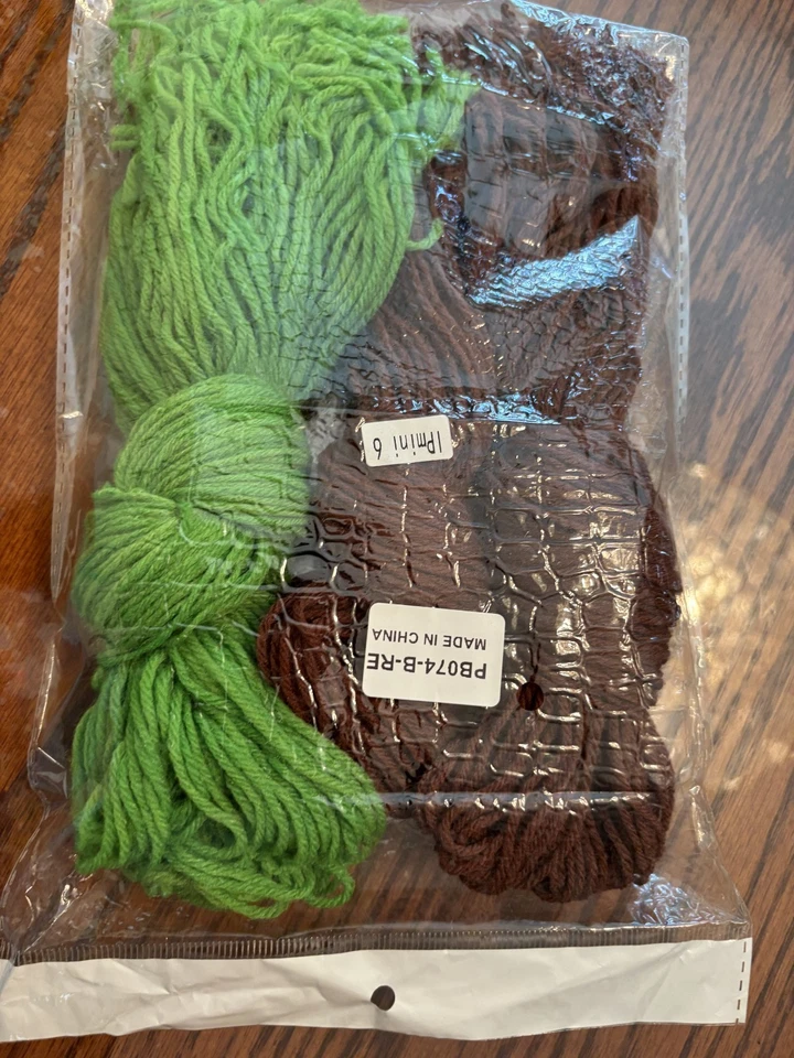 Yarn for needlepoint, brown & green 30 inches precut 2 ply lightly used - Image 1 of 4