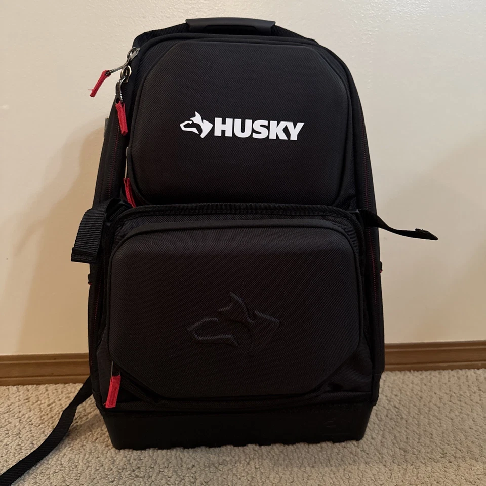 Husky Heavy Duty PRO Tool Backpack Organizer Storage Bag H-68007