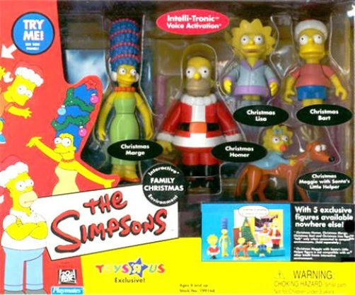 Playmates Toys Family Christmas - Marge, Homer, Lisa, Bart, Maggie Action Figure
