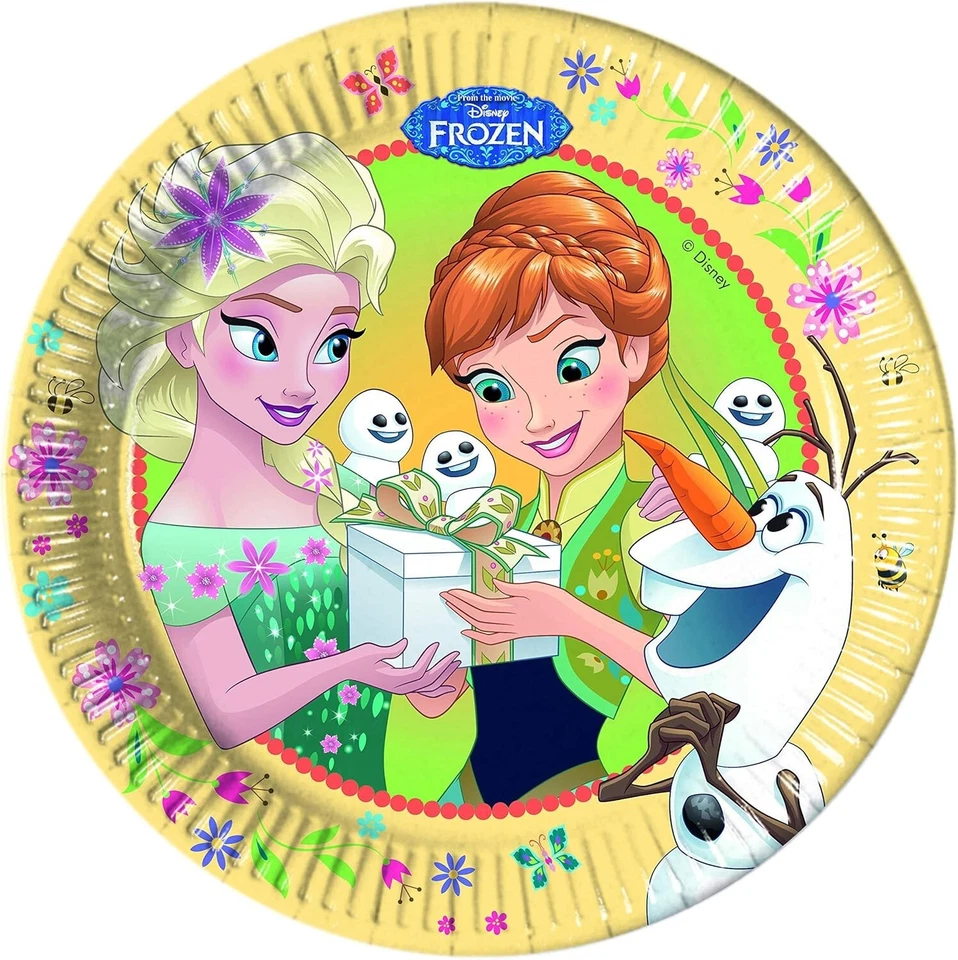 x8 Platos de Papel Frozen Elsa Anna Olaf 23cm Foto 1 de 1