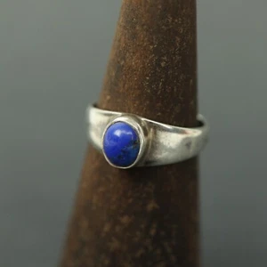 Vintage Sterling Silber Lapislazuli zierlicher Ring 925 Größe Q 2,16 g - Bild 1 von 6