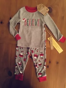 Rae Dunn Baby Pajama 2 Piece Unisex 18 Month Santa Christmas Holiday NWT - Picture 1 of 4