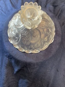 Vintage Kerzenhalter Fenton Satiniertes Glas "Seerose" - Bild 1 von 5