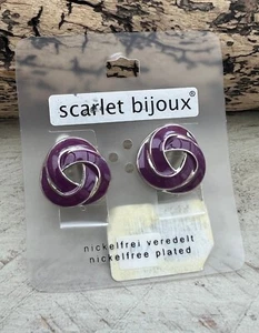 Damen Ohrclips Clips Ohrschmuck Knoten, beschichtet, lila, NEU - Bild 1 von 2