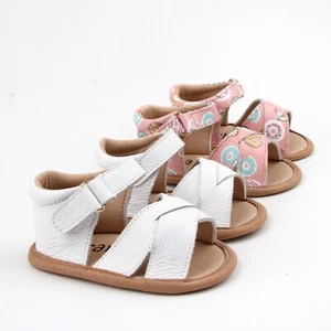 Hook & Loop Toddler Sandals Starbie Baby Sandals, Baby Girl shoes, Baby Leather - Picture 1 of 7