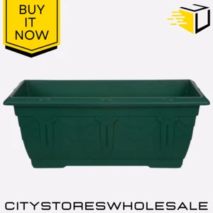 Whitefurze 60cm Venetian Window Box Planter Forest Green Durable Plastic Flower - Picture 1 of 5