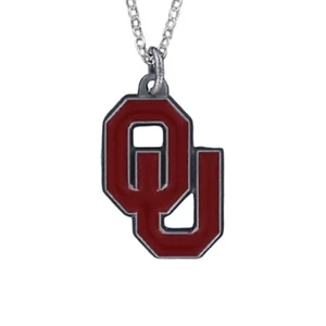 OKLAHOMA SOONERS Necklace - Enamel Pewter Charm Pendant NCAA University Sports - Picture 1 of 5