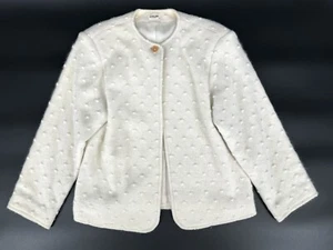 Vintage Alpha Cubic Boutique Japan Angora Wolle Nylon gepunktet Cardigan Pullover - Bild 1 von 8