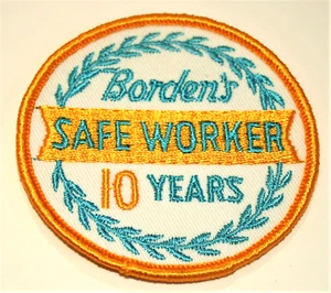 Borden Dairy Food Safe lavoratore dipendente premio uniforme 10 anni patch anni 70 NOS nuovo - Foto 1 di 2