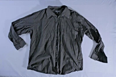 Kenneth Cole Reaction Mens Sz XL Shirt Long Sleeve Brown Black Stripe Formal - Image 1 of 3