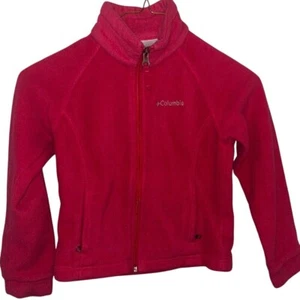Columbia Fleece Jacket Full Zip Outdoor Activewear Coat Pink size 6/7 - Picture 1 of 5