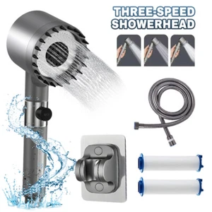 High Pressure Shower Head 4 Modes Handheld Shower Heads Spray With Hose & Filter - Picture 1 of 11