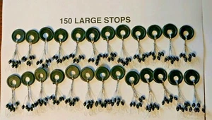 BOBBER STOPPERS (NEGRO 150PCS 25 ANILLOS) TAMAÑO GRANDE NUEVO paradas, agotándose rápidamente - Imagen 1 de 1
