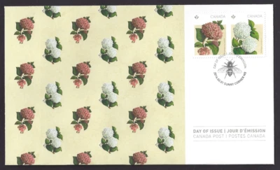 🍁Canada  #2899/2900   "PAIR OF HYDRANGEA"    Brand New  2016  First Day Cover - Image 1 of 2