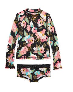 Billabong Night Bloom Two-Piece Rashguard Swimsuit Multi Size 12 0056
