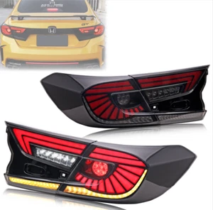 LED Tail Lights for Honda Accord 2018-2023 10th Gen Black Rear Lamps Assembly - Picture 1 of 5