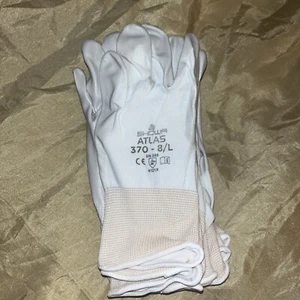 SHOWA ATLAS FIT 370W WHITE NITRILE GARDENING WORK GLOVES - SIZE 8/Large 6pr - Picture 1 of 2