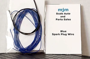 6 Feet Blue Spark Plug Wire for 1/24 1/25 Scale Models With Black Boot Material  - Picture 1 of 2