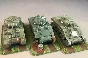 20mm WWII ALLIED 3 M4 SHERMAN TANKS PLASTIC PAINTED FOR RAPID FIRE ETC - Picture 1 of 3