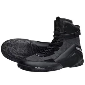 Hayabusa Talon Boxing Boots Black Adult Sparring Shoes Ring Trainers Canvas Shoe - Picture 1 of 4