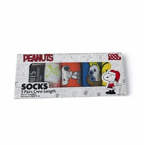 Peanuts Snoopy 5 Pack Gift Box Multicolor Crew Socks M 8-12 W 9-14 HTF NIB - Picture 1 of 5