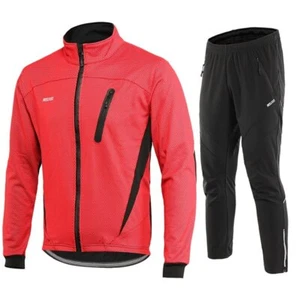Winter Cycling Jacket Set Windproof Waterproof Bicycle Pants Trousers Bike Suits - Picture 1 of 16