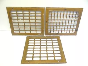 3 Rectangular Floor Grate Vent Covers Metal Hardware Front Parts 11.75 x 9.875 - Picture 1 of 12