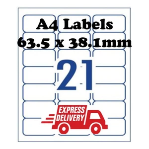 A4 Self Adhesive Address Labels Laser Inkjet Print Mailing Stickers 21 Per Sheet - Picture 1 of 1