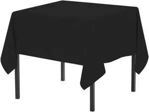 Lenox Black Square Tablecloth 52" Square 100% Cotton Washable Halloween NEW - Picture 1 of 3