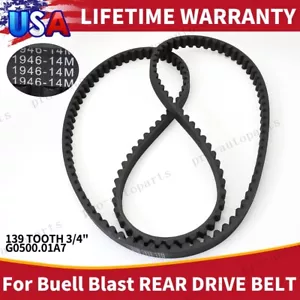 139T 3/4" PN G0500.01A7 Rear Drive Belt for Buell Blast 2001-10 FINAL DRIVE BELT - Picture 1 of 9