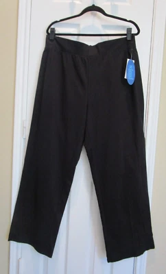 NUEVO CON ETIQUETAS ~ CHARTER CLUB Pantalones Tejidos Negros Calce Relajado ~ 1X Foto 1 de 4