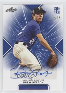 2021 Leaf Perfect Game National Showcase Auto Blue /15 Drew Nelson #BA-DN1 Auto
