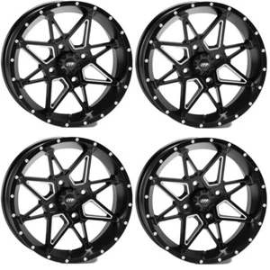 4 ATV/UTV Wheels Set 15in ITP Tornado Matte Black 4/156 4+3 550 - Picture 1 of 4