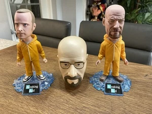 Mezco Breaking Bad 6”Bobbleheads Walter & Jesse In Yellow Hazmat Suit VGC - Picture 1 of 12
