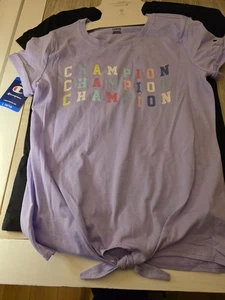 Champion Child Girl's 2-Pack Short Sleeve Logo Tee Shirt Fitted Youth Large - Picture 1 of 3