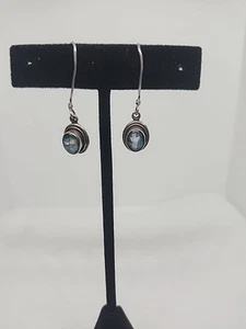 Roman glass earrings sterling Silver Dangle Earrings Vintage *read* - Picture 1 of 5