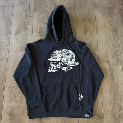 Metal Mulisha Skull Helmet Men’s Size M Hoodie Black Logo Y2K Grunge - Image 1 of 4