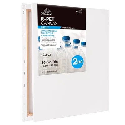 Lienzo estirado de poliéster para pintura - Paquete de 2 lienzos de polietileno de 16x20 pulgadas hechos para... Foto 1 de 4