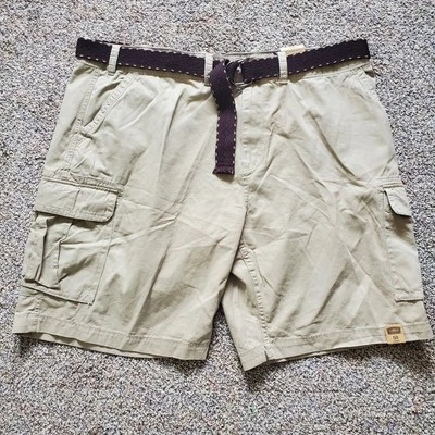 NEW Foundry Big & Tall Flat Front Shorts Mens 50 Tan Comfort Stretch Belt Cargo - Image 1 of 4