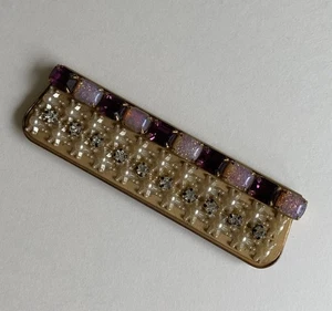 Trickettes Taschenkamm mit Strasssteinen von Wiesner of Miami NUR UMSCHLAG - Bild 1 von 6