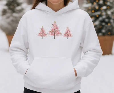 Viagem de Natal em família 2025, Moletom com capuz unissex personalizado, Árvores estelares (HOD) - Imagem 1 de 4