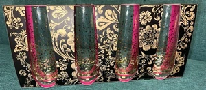 NUEVO CHRISTIAN SIRIANO ORO ADORNADO CONFETI PUNTOS FLAUTAS SIN TALLO Juego de 4 Nuevo en Caja - Imagen 1 de 5