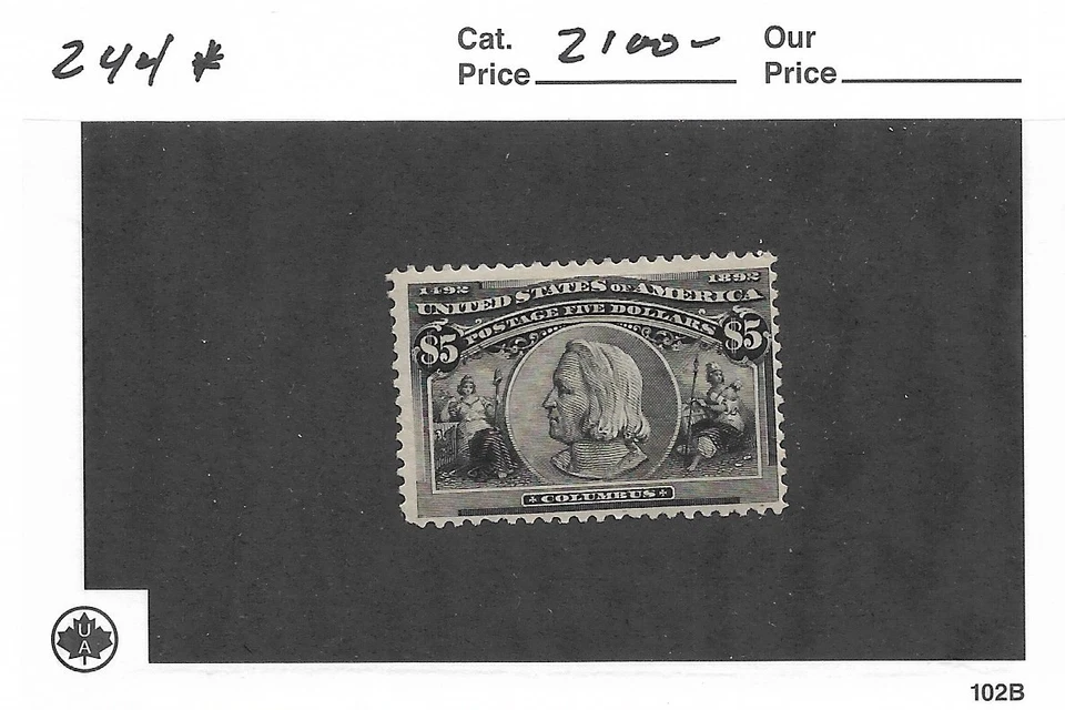 $5 Columbian, Sc #245 MH (64265) - Image 1 of 1