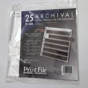 Archival 35mm Size Negative Pages Holds Six Strips of Six Frames, Pack of 25 - Picture 1 of 1